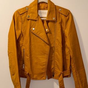 Mustard leather jacket
